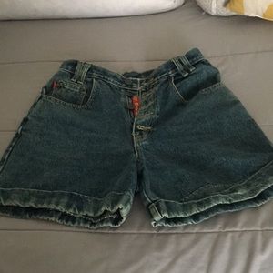 Vintage wash high waisted shorts